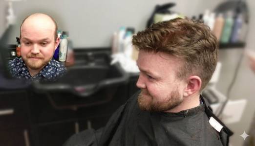 Kurtis gets his hair back at MD Hair Design